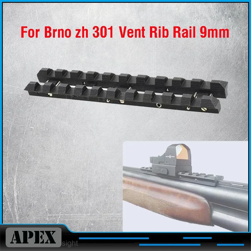 

For Brno zh 301 Ventilated Rib Rail 9mm to Weaver Picatinny Mount Adapter Steel Black