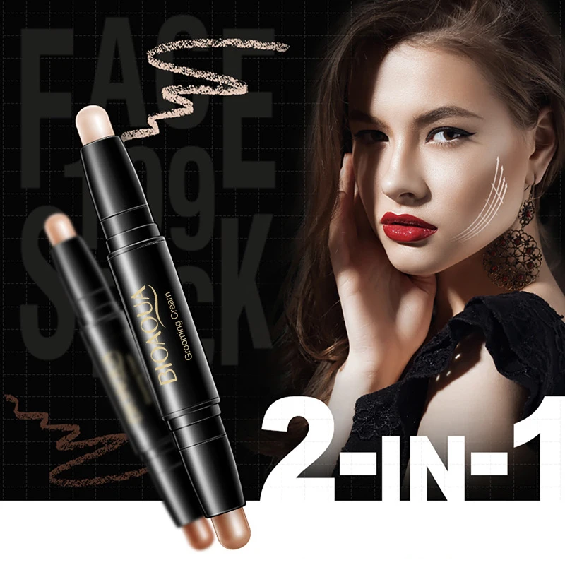 Women Highlighter Face Concealer Contouring Bronzers Highlighters Pen Cosmetic 3D Makeup Corrector Contour Stick Cream Pro