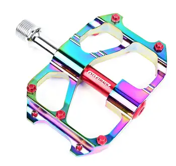 

Colorful Bicycle Pedal CNC MTB Mountain Road Bike Pedal 3 Bearing Aluminum Anti-slip Rainbow Bike Flat Pedal Bicycle Accessories