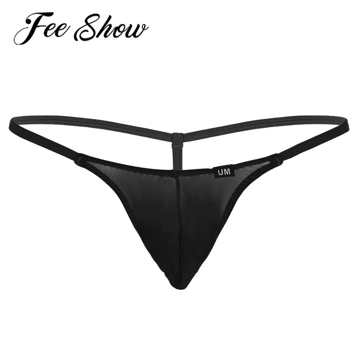 CHICTRY Mens See Through G-String Thongs Mesh Jockstrap Mini Pouch Bikini Underwear Black One Size 