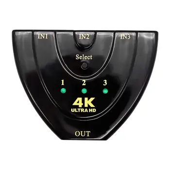 

Mini 3 Port 4Kx2K 1080P HDMI Switcher Square Video Splitter Converter Support 3D Low Power Consumption and Power Saving