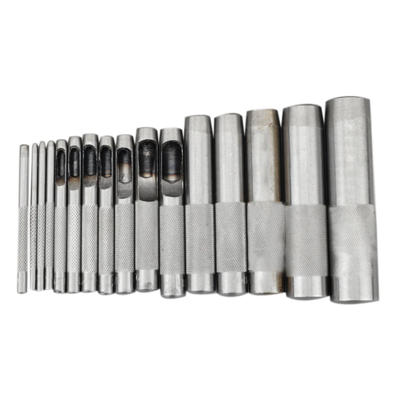 

2Mm-22Mm Size Leather Craft Hole Punch Tool, Thick Steel Craft Round Belt Paper Canvas Clothes Punching Diy Leather Craft Punche