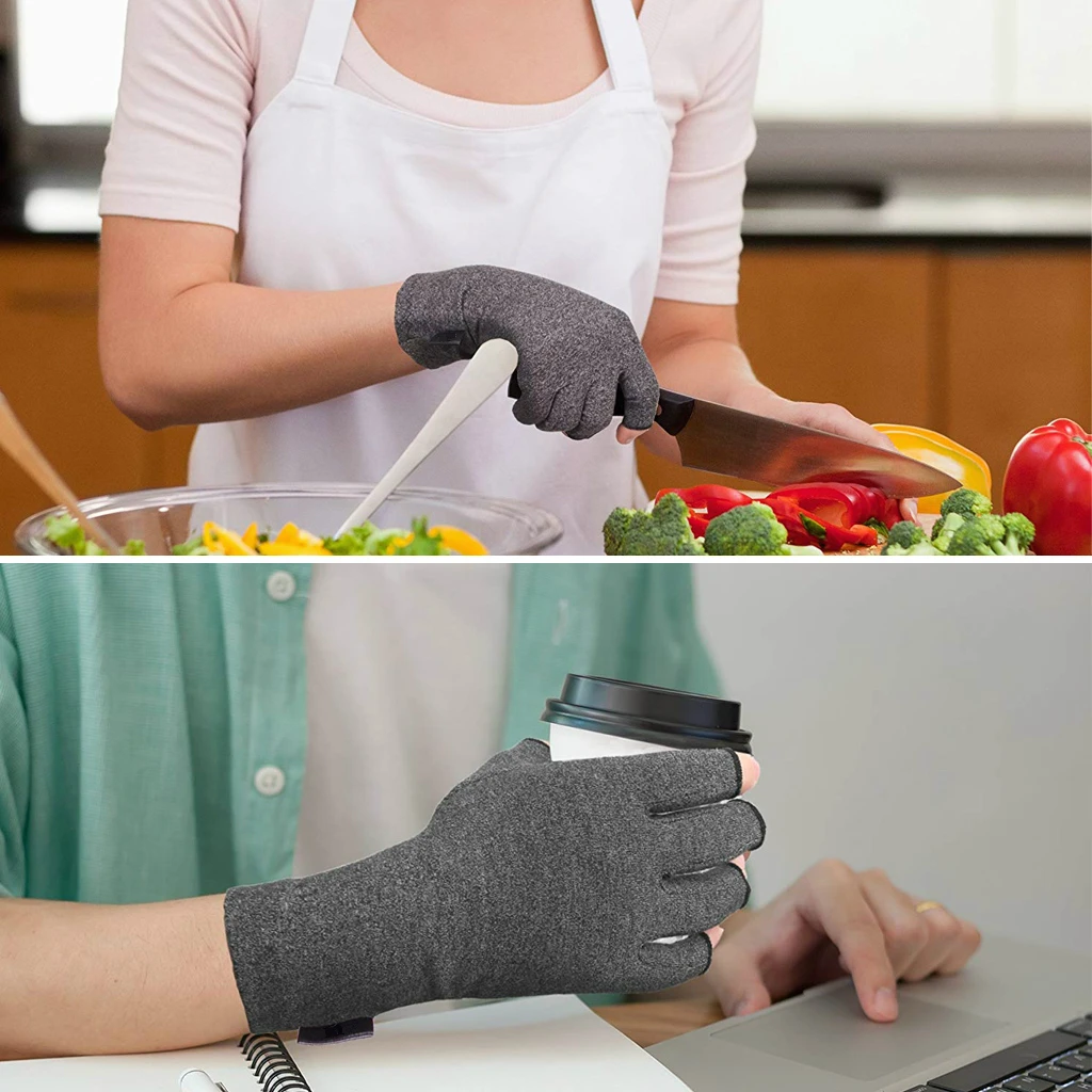1 Pair Compression Gloves Arthritis Wrist Support Cotton Joint Pain Relief Hand Brace Therapy Wristband Women Men