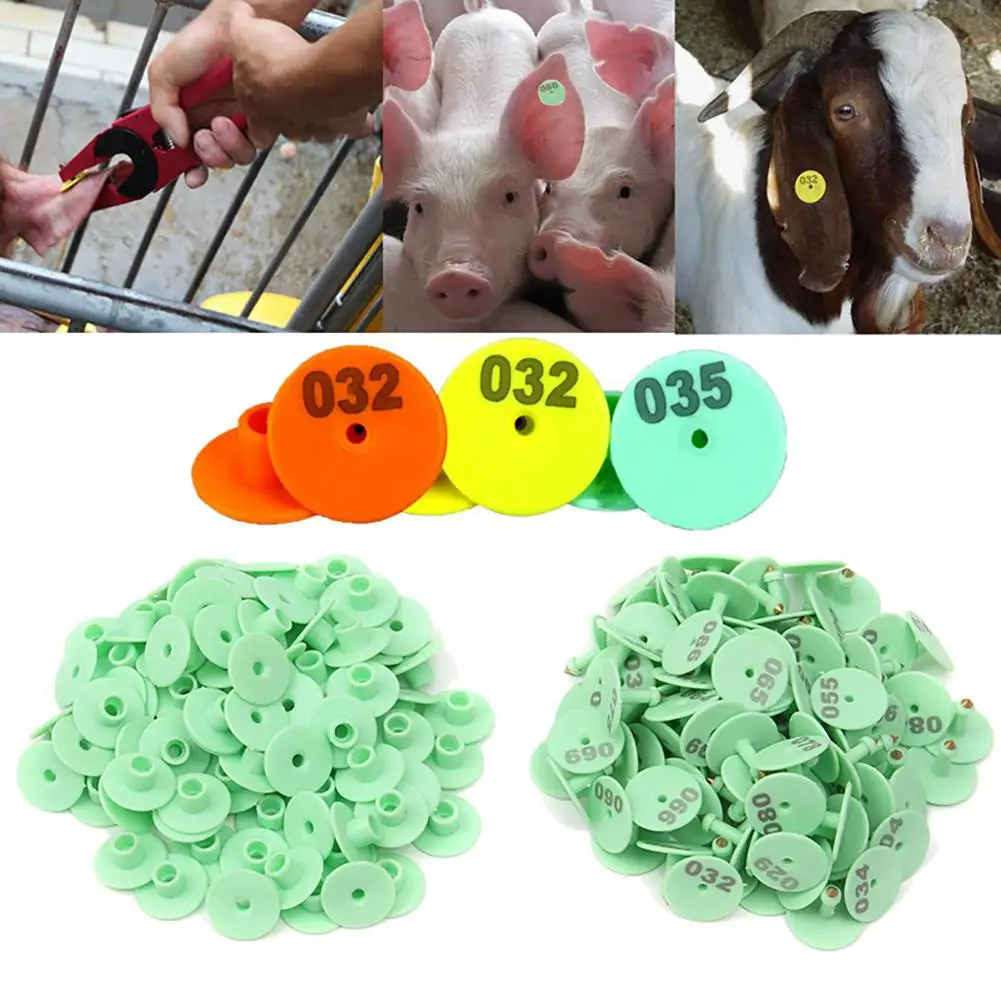 

100Pcs Thicken Ear Tag with Number Signage Label Marker Plate for Cow Pig Goat Sheep