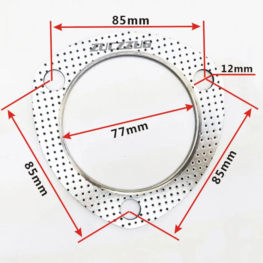 Exhaust Gasket Exhaust Decat Pipe Flange Gasket 5pcs/Lot Car Engine Exhaust Gasket/ Universal Pipe Gasket with Three Holes