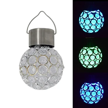 

New Arrival Hollow Globe Style Light Solar Hanging LED Pendant Lamp Color Change Lantern Outdoor Solar Lamp Garden Home Decor