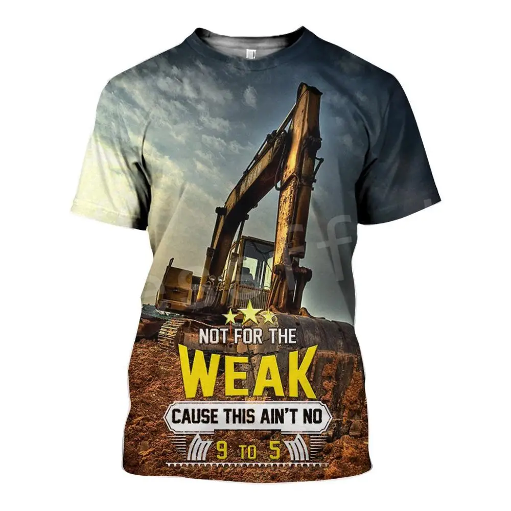 

Excavator Heavy Equipment Operator Worker Driver Men for Women 3D printed t shirts Summer Funny Tshirt Short sleeve dropshipping