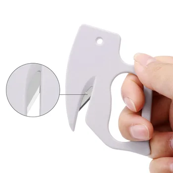 

Plastic Letter Opener Mini Sharp Letter Mail Envelope Opener Safety Papers Guarded Cutter Blade Office Equipment