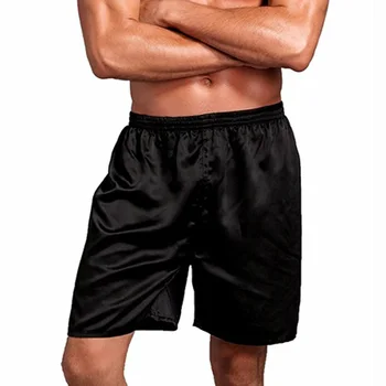 

Men's silk satin pajamas plus size pajamas shorts home underwear loose casual