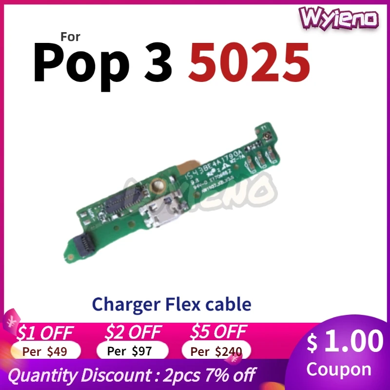 Зарядное устройство Wyieno 5025 для Alcatel One Touch Pop 3 5 5025D Micro USB гибкий кабель