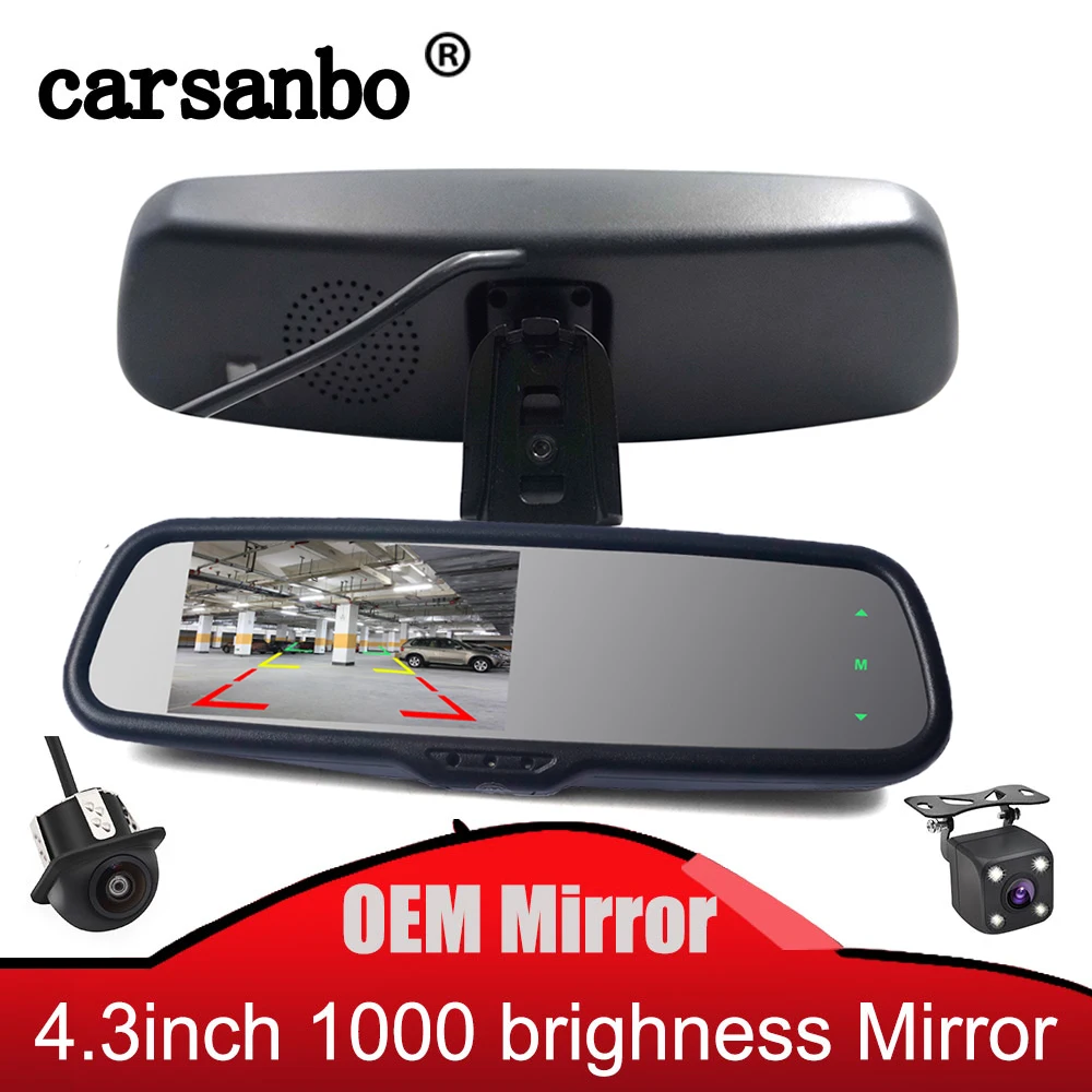 

Carsanbo 4.3 inch Car HD Rearview Mirror Monitor For Night Vision HD Car Reverse Rear View Camera Auto Parking System