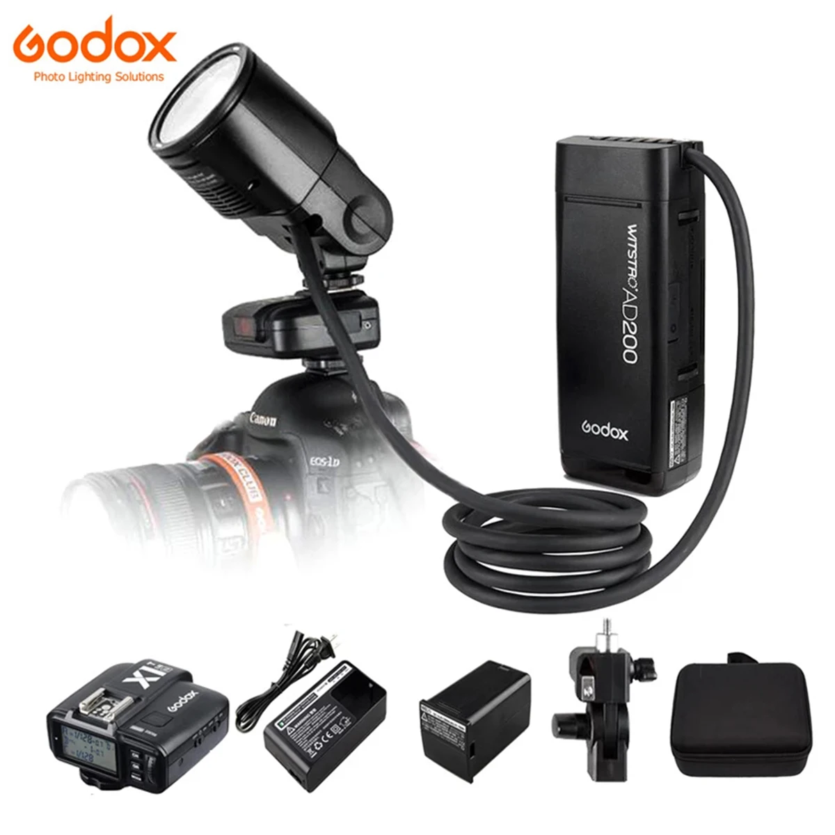 Карманная вспышка Godox AD200 2 4G TTL HSS + круглая головка вспышки H200R адаптер расширения