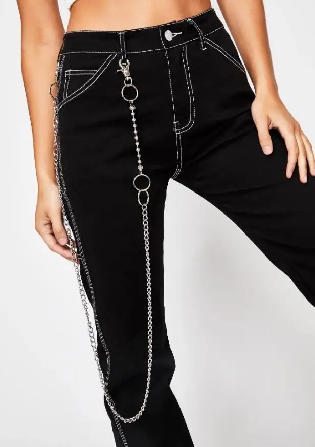 

SOYA CHAIN ACC stitching bead CHAIN CHAIN double - button pants CHAIN waist CHAIN