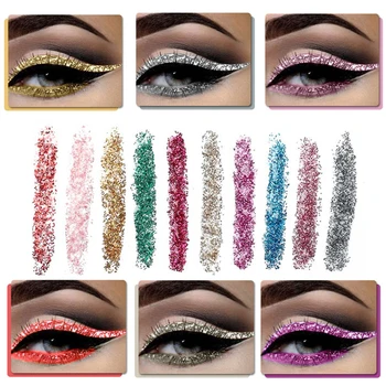

Colors Eye Makeup Waterproof Gold Liquid Glitters Eyeliner Eyeshadow