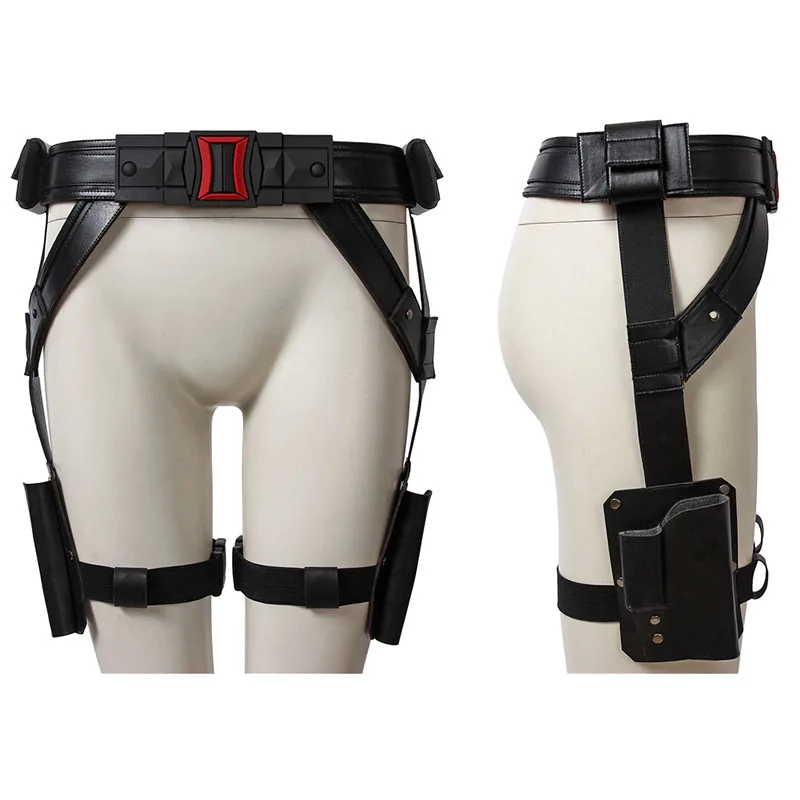 Belt with Holster Косплей из фильма «черная вдова», костюм Наташи романоффа, кожаный белый комбинезон на Хэллоуин, женская одежда на заказ - Цвет: Belt with Holster