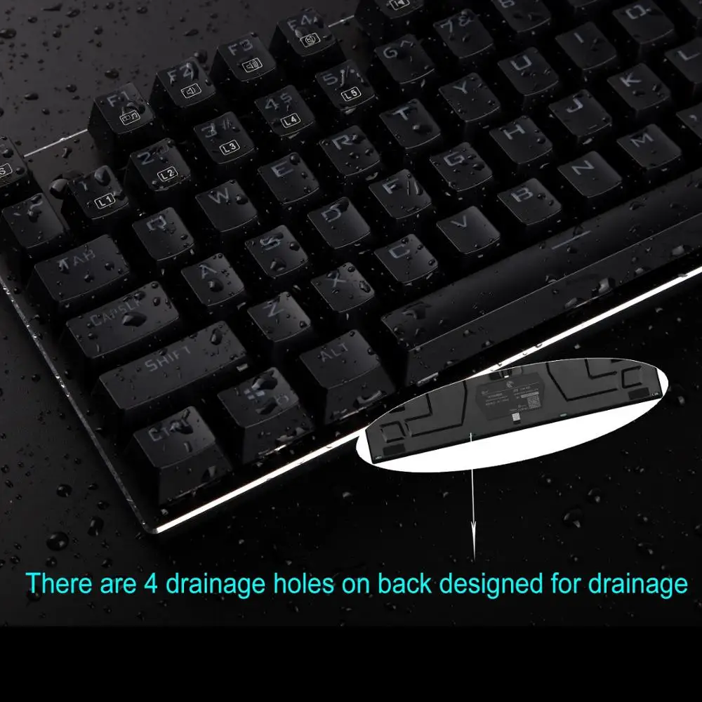 Z-88 RGB Mechanical Gaming Keyboard Red Switch Linear RGB Backlit Water Resistant 104 Keys Anti-Ghosting for Mac PC Black