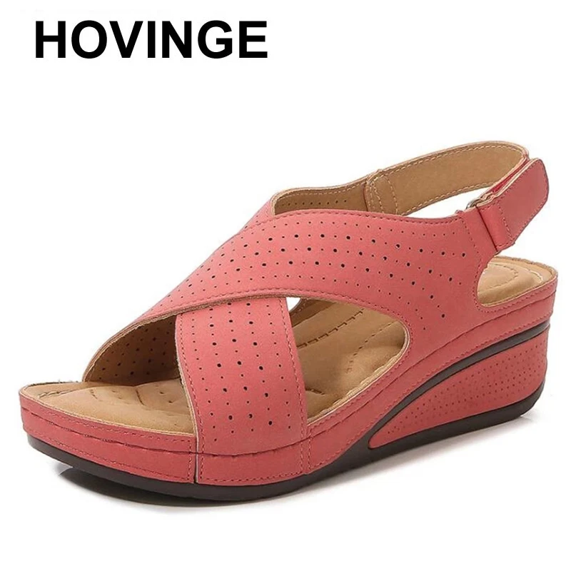 

HOVINGEFashion Summer Shoes Women Wedges Sandals Open toe Ladies Wedges Heels 5.5cm Sweet Women High Heels Sandals Big Size 42