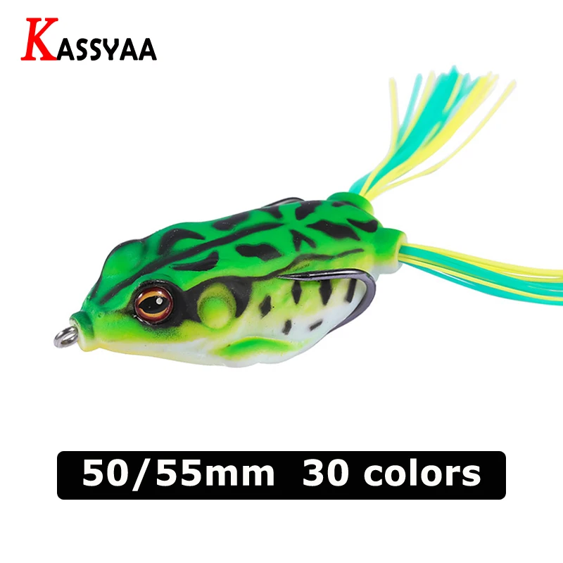 KASSYAA Topwater приманка для рыбы в виде мягкой лягушки Рыбалка 50 мм 9 г силиконовые Snakehead тройной крючок 55 мм 12 г качающийся, искусственный гольян кривошипная приманка