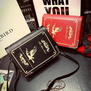 

Female College England style retro shoulder bags diagonal package about the printed books of magic dictionary package