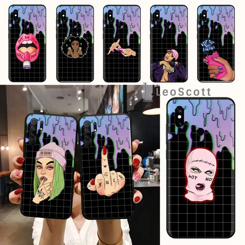 

Cool Bad Girl Phone Case For Xiaomi Redmi 7 8 9t a3 9se k20 mi8 max3 lite 9 note 9s 10 pro