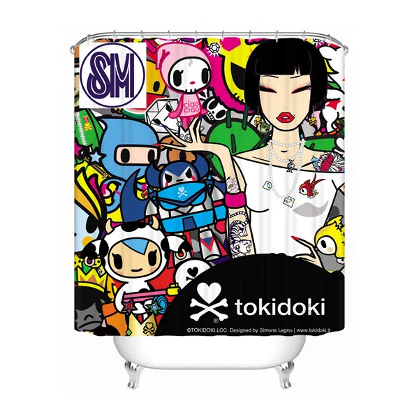 Shower Curtain Пользовательские Tokidoki украшения подарок ванная комната приемлемая занавеска из полиэстеровой ткани занавеска для ванной#180320-01-09 - Цвет: Shower Curtain