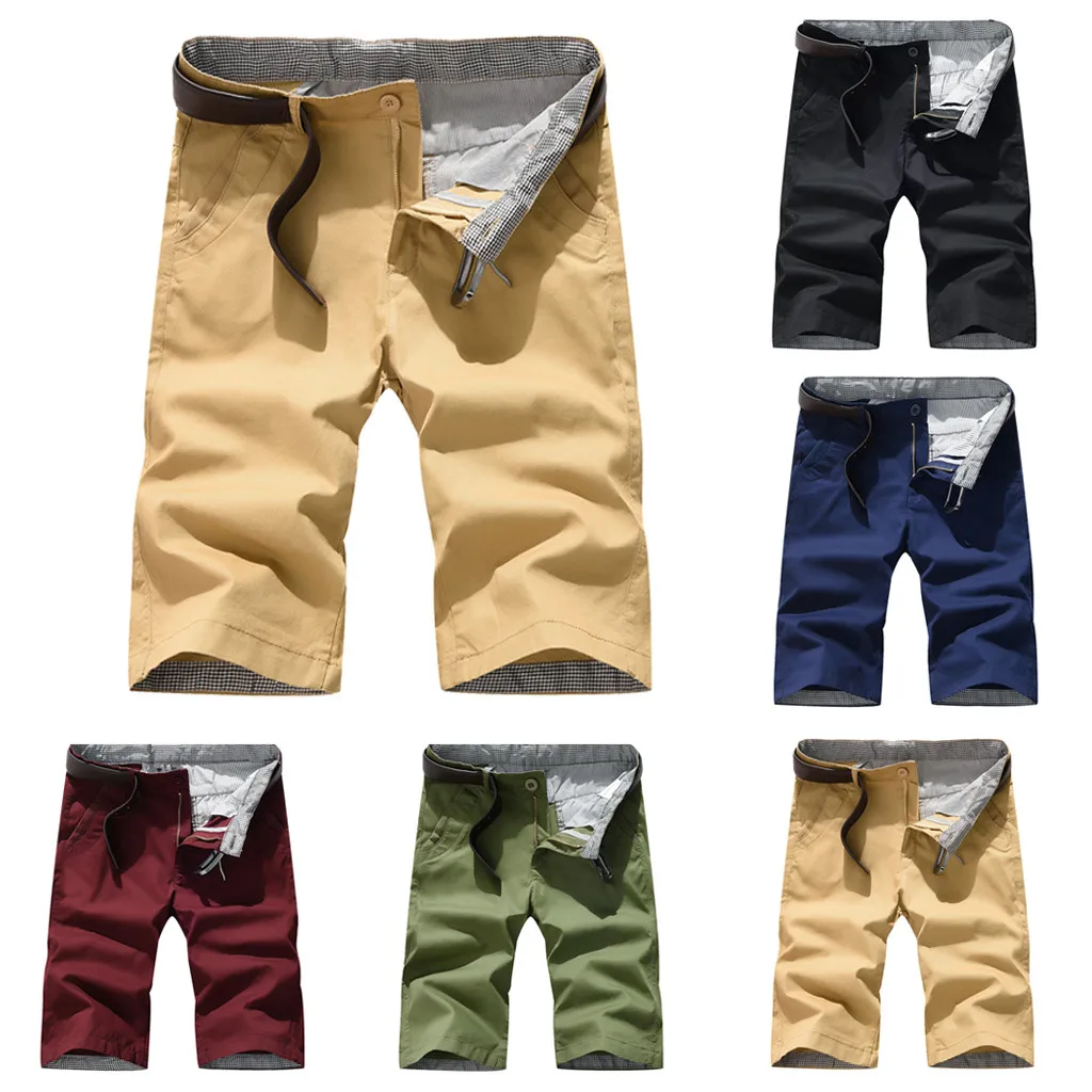 Мужские шорты Карго в стиле милитари, новинка, Брендовые однотонные шорты для мужчин, хлопковые Свободные повседневные шорты для работы, шорты размера плюс, повседневные 11,21