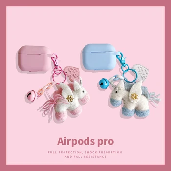 

Lovely cartoon unicorn Pendant Decor Silicone Case For Airpods pro Accessories Bluetooth Wireless Earphone Protect Cover