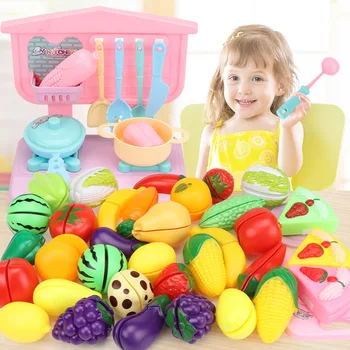 

Newest Kids Kitchen Toy Food Fruit Cutting DIY Pretend Play Children Cooking kit set Toys for Girl&Boy