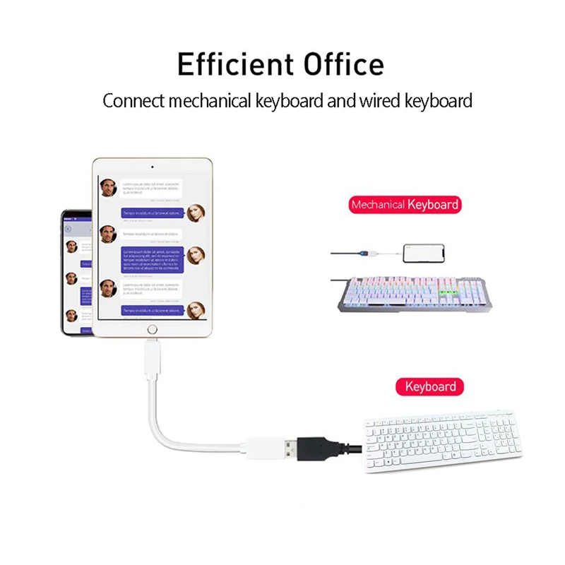 OTG кабель конвертер данных для iPhone iPad разъем для клавиатуры USB кабель наушники конвертер Электрический фортепиано адаптер 500MA