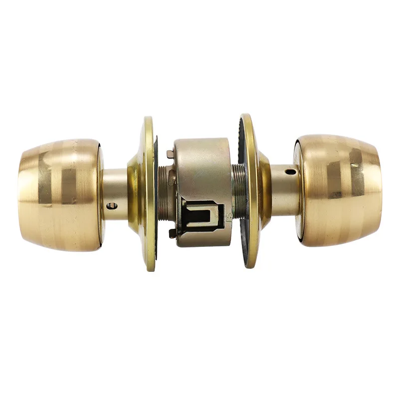 Edelstahl Goldene Runde Kugel Privatsphäre Türknauf Set Badezimmer Griff Schloss Mit Schlüssel Für Home Tür Hardware Liefert – Detail 2