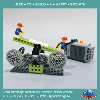 

Original KAZI new product 1000A invention creation electric building block set seesaw gyro electric drill children toy