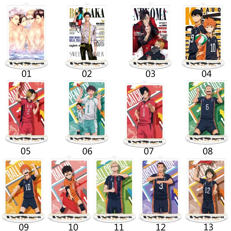 

Anime Haikyu!! Desktop Decorative Stand Volleyball Junior Figures Cosplay Desk Ornament Acrylic Plate Holder for Gift Collection