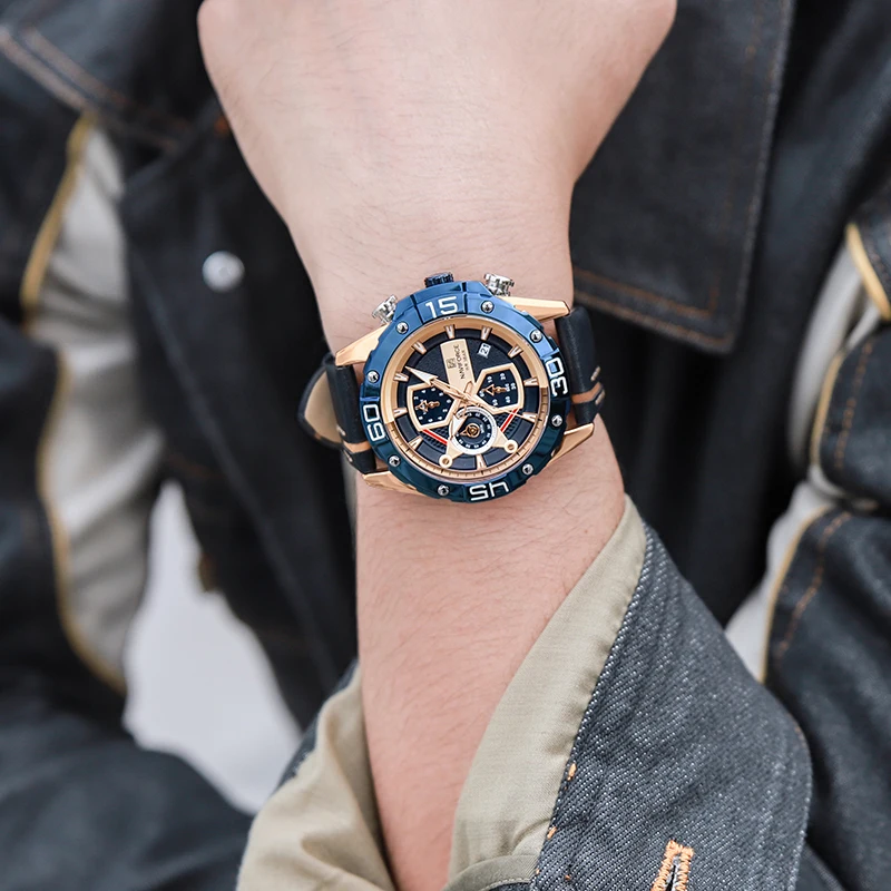 NAVIFORCE Sport Watches for Men Luxury Brand Blue Military Wristwatch NF8018 Sadoun.com