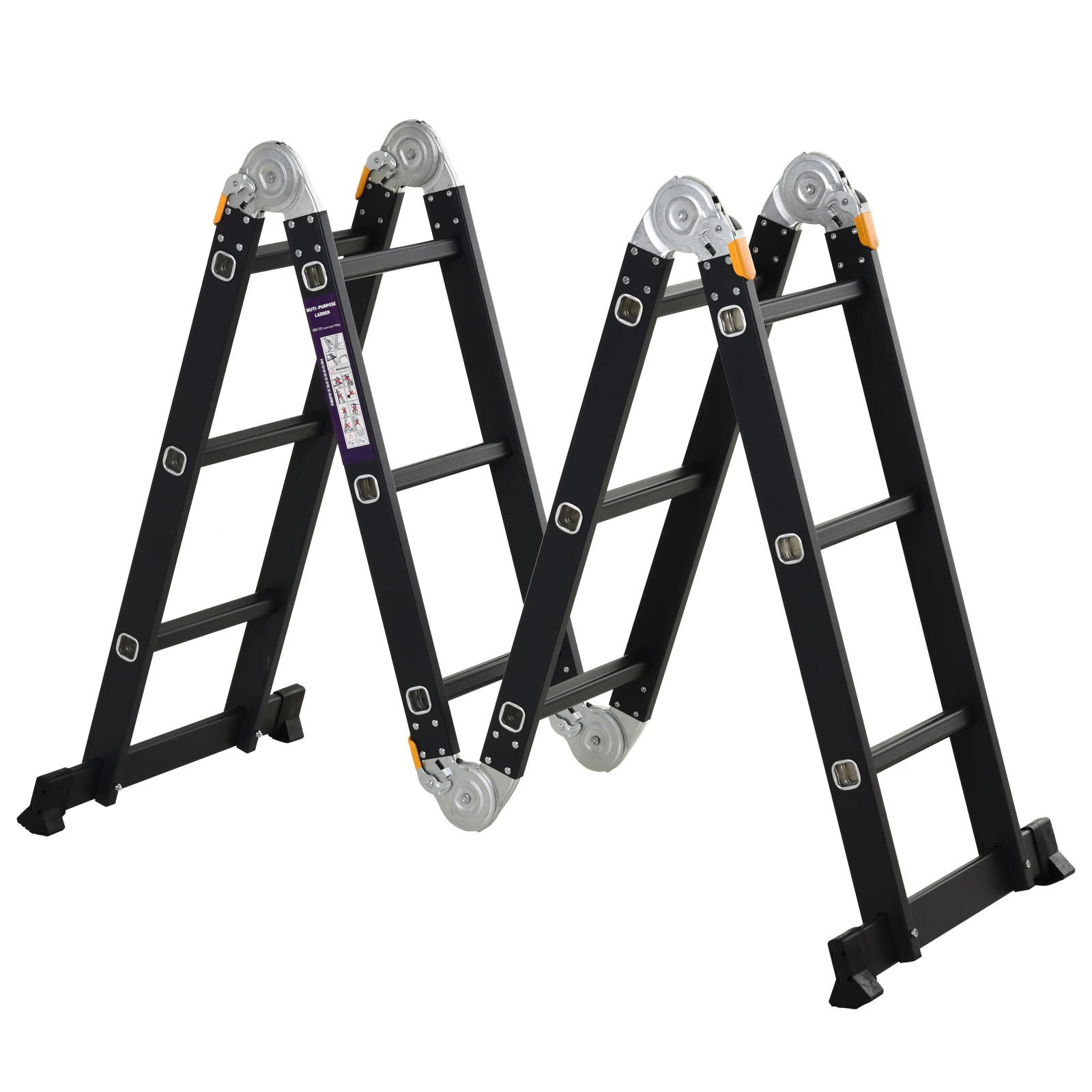 Escalera plegable de acero 4 peldaños 4.2 pies soporta hasta 150kg