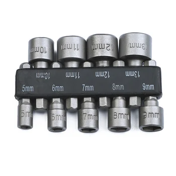 

9 pcs Tool Set 5 To 13mm Driver Screw Drill Bit New Adapter Socket 1/4" Hex Nut Nut Driver Set Socket Adapter Screwdrivers Bit