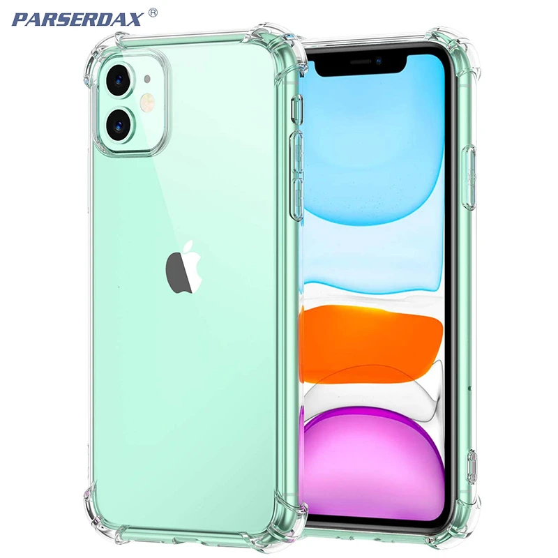 10 шт прозрачный защитный сверхпрочный ТПУ бампер чехол для iPhone 12 11 Pro Max X XS XR 8 7 Plus 6