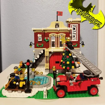 

11041 In Stock Create City Winter Village Fire Station 1197Pcs Model Building Blocks Bricks Toy Compatible with 10263