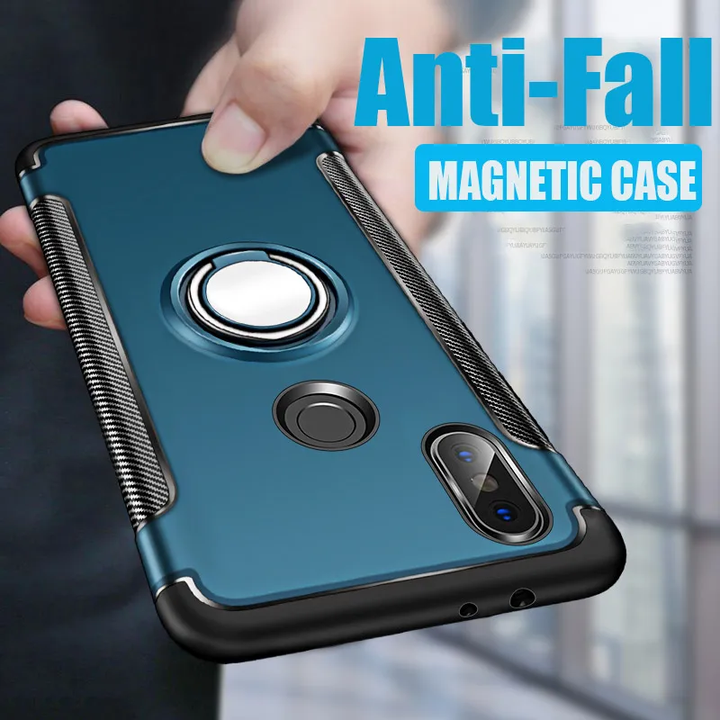 

Luxury Shockproof Full Cover Bumper Case For Xiaomi Redmi Note 7 6 Pro Silicone Soft Case For Xiaomi Redmi 7 6A 6 Pro Ring Case