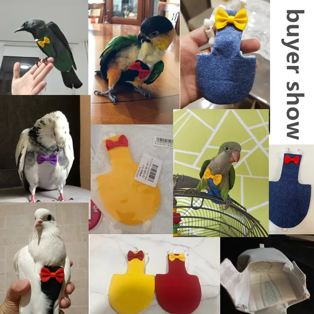 Bird Parrot Diaper Flight Suit Nappy Clothes for Green Cheek Conure Parakeet Cockatiels Pigeons Medium Large Pet Bird 6