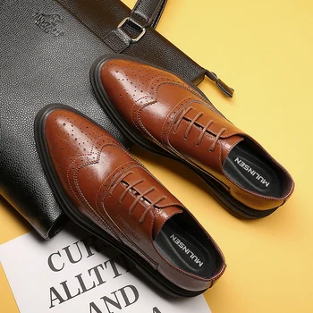 

2020 Brogue Shoes For Men Oxford Pointed Toe Business Serpentine Shoe Tassels Loafers Rubber Sole Flat Dress Shoes Wedding Shoes