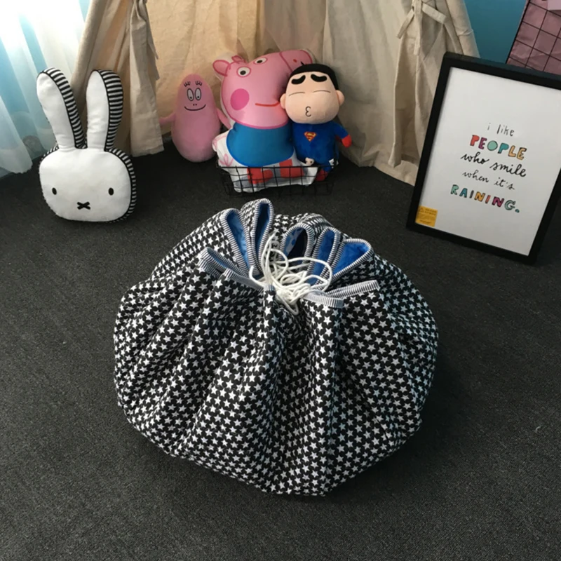 Детский игровой коврик, детская игрушка, 150 см, Портативная сумка для хранения, мультяшный органайзер, сумка на шнурке, модные практичные мешки для хранения, игровой коврик