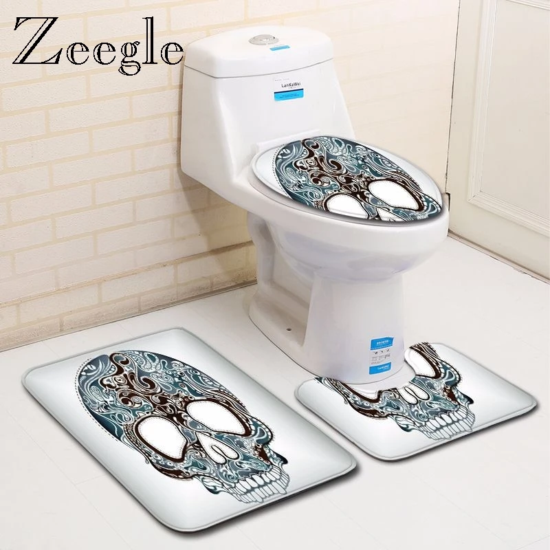 Zeegle коврик Хэллоуин для Bahtroom декоративная крышка Крышка унитаза коврики