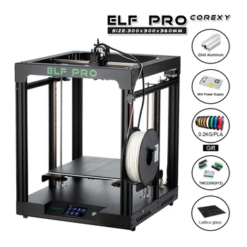 Billige Kreativität Neueste FDM Corexy 3d Drucker Kit ELFPRO Große Bereich Druck Größe TMC2208 Fahrer Unterstützung BLTOUCH Heißer Bett Nivellierung