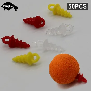 

50PCS Carp Fishing Boilies Stop Bait Screw Fishing Bait Holder Carp Bait Boilies Insert Micro D-Rig Chod Rigs Tackle Accessories