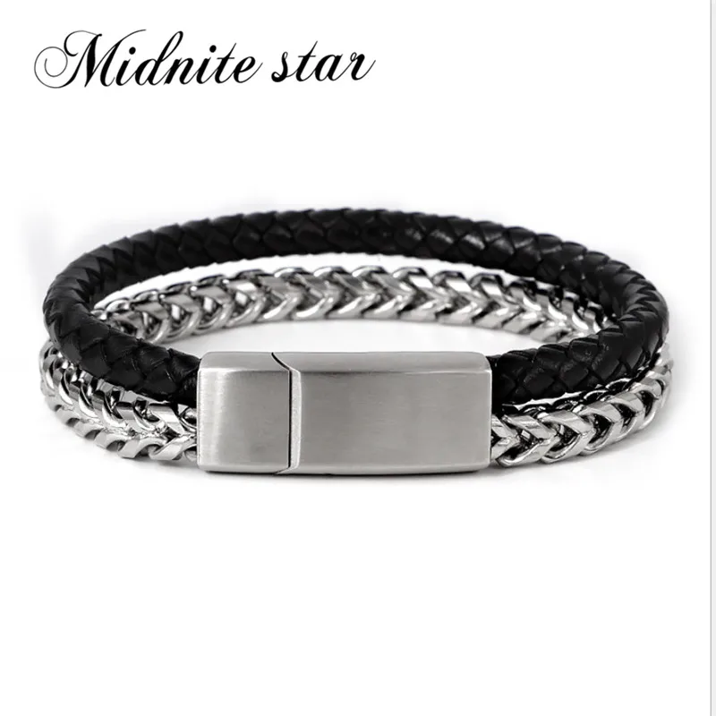 Браслет из нержавеющей стали Мужская мода браслет индивидуальный двухслойный браслет ювелирные изделия