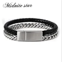 Браслет из нержавеющей стали Мужская мода браслет индивидуальный двухслойный браслет ювелирные изделия