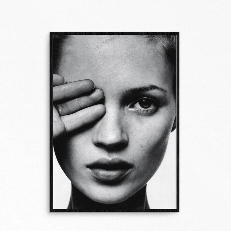 Fashion-Pop-Girl-Poster-Black-and-White-Photograph-Print-Nordic-Fashion-Girl-Portrait-Canvas-Painting-Wall (3)