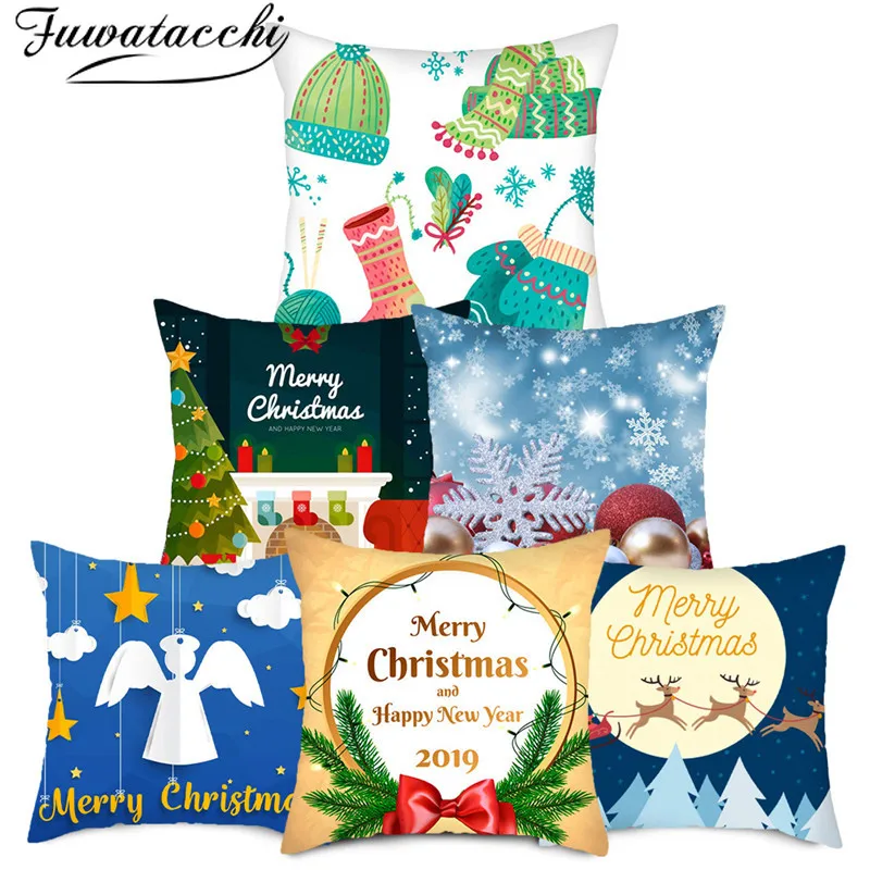 

Fuwatacchi Polyester Cushion Cover Christmas Pillow Covers Throw Sofa Pillowcase Decoration Pillow Cases for Home Sofa 45cmX45cm