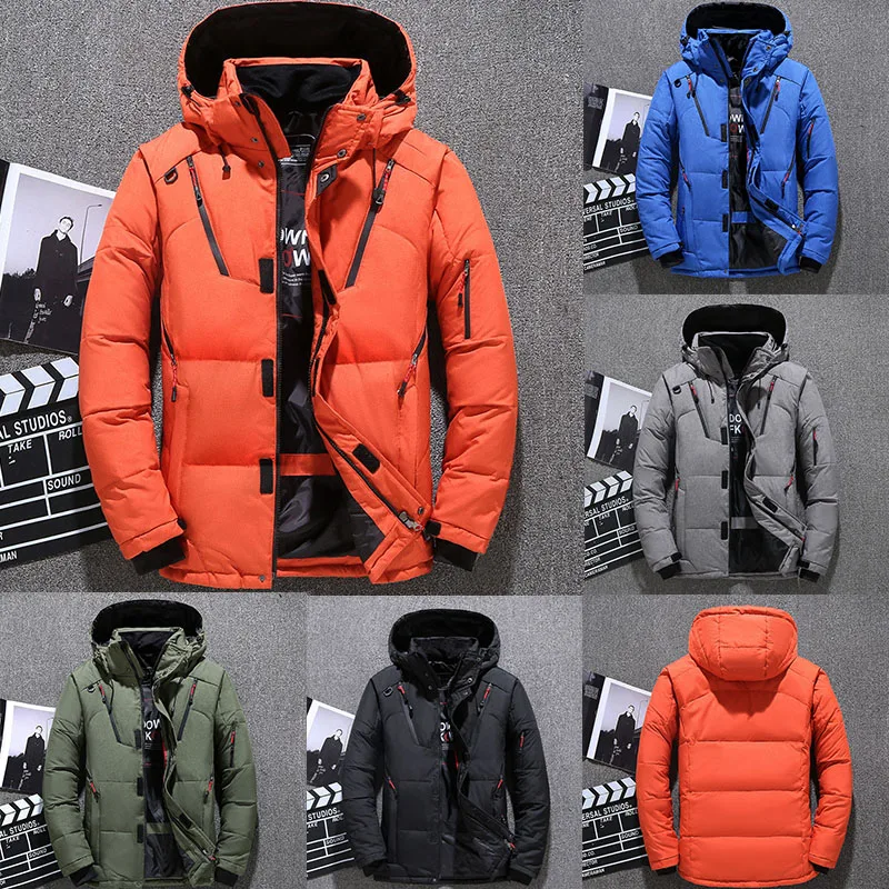 

Upgraded Winter Men Fishing Jacket Multiple Pockets Thicken Skiing Jackets Down Hooded Jackets Down Snow Overcoat Keep Warm Coat