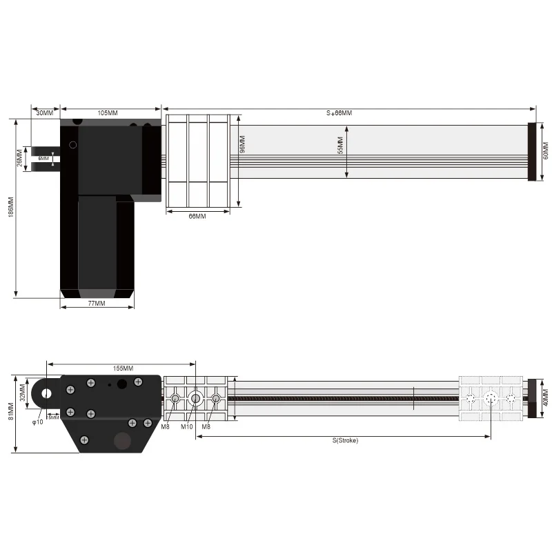 motor linear eletrico de 12v 24v 01